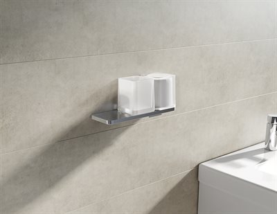 Shelf with Square Tumbler & Soap Dispenser