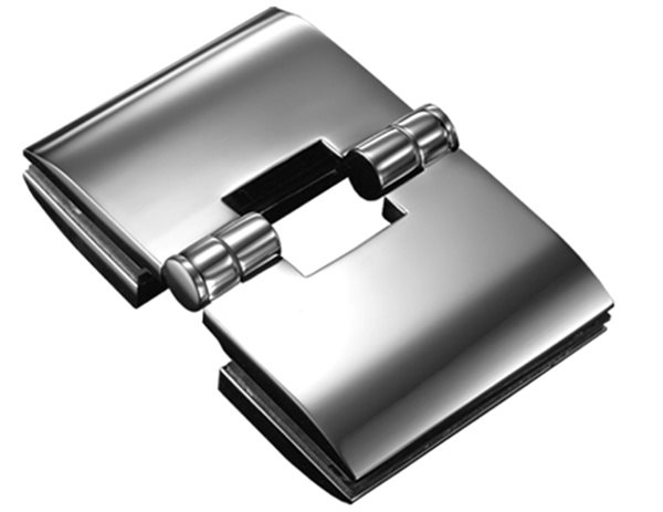 Rectangular glass-to-glass hinge