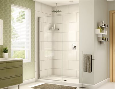 Siena Solo Pivot shower panel, 1/4 (6 mm) glass, 75 H