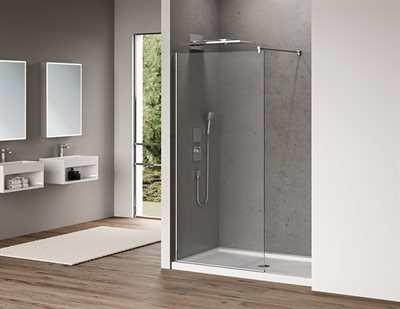 Station Plus Fixed shower panel, 3/8 (10 mm) glass, 79 H