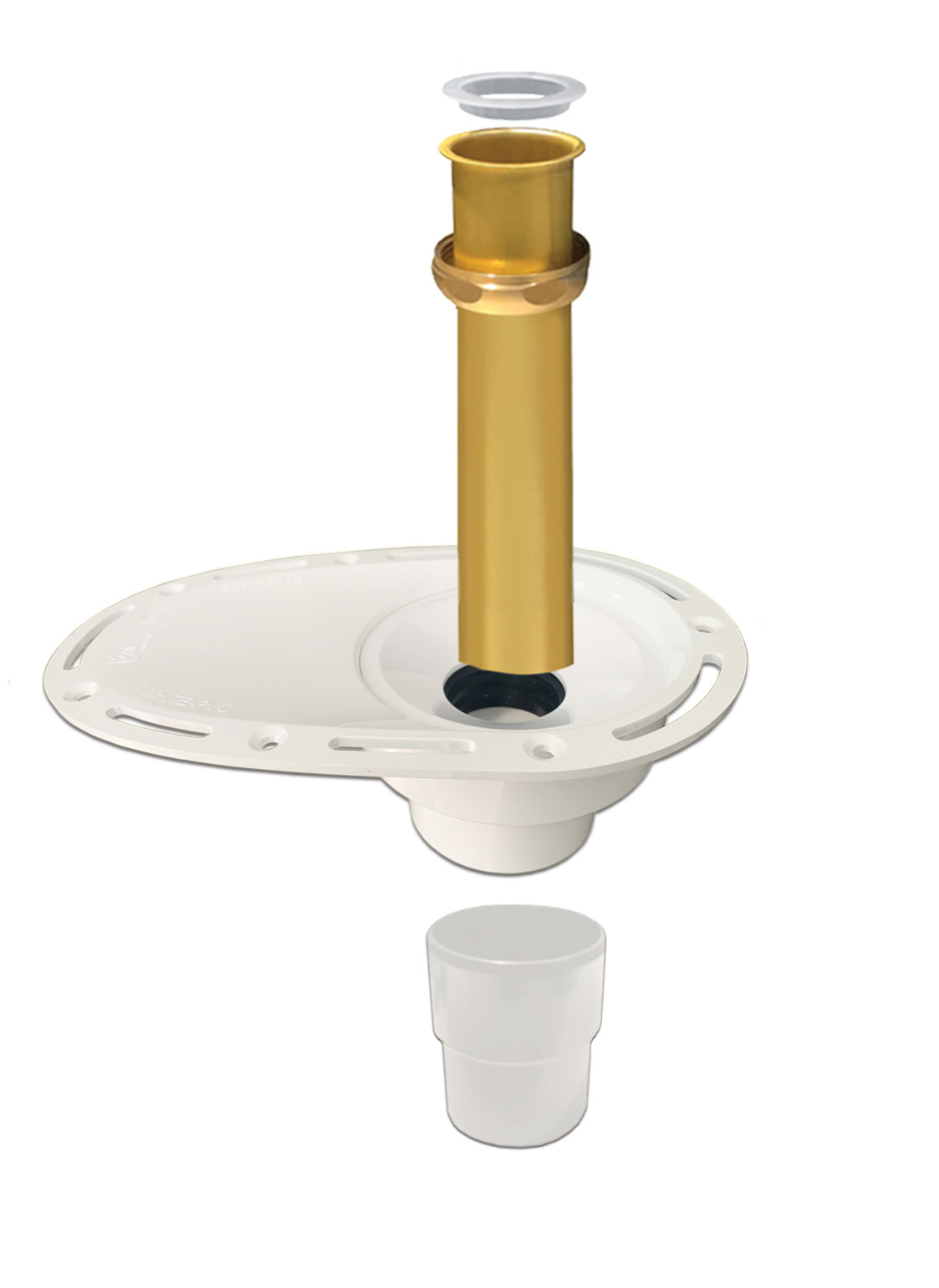 pvc fleurco connect drain in white