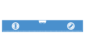 blue icon of spirit level